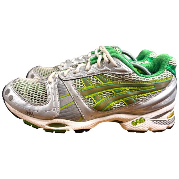 ASICS Gel Nimbus Women's 9 Sneaker Silver Lime Green Running Shoes F360705 - Picture 1 of 14